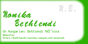 monika bethlendi business card